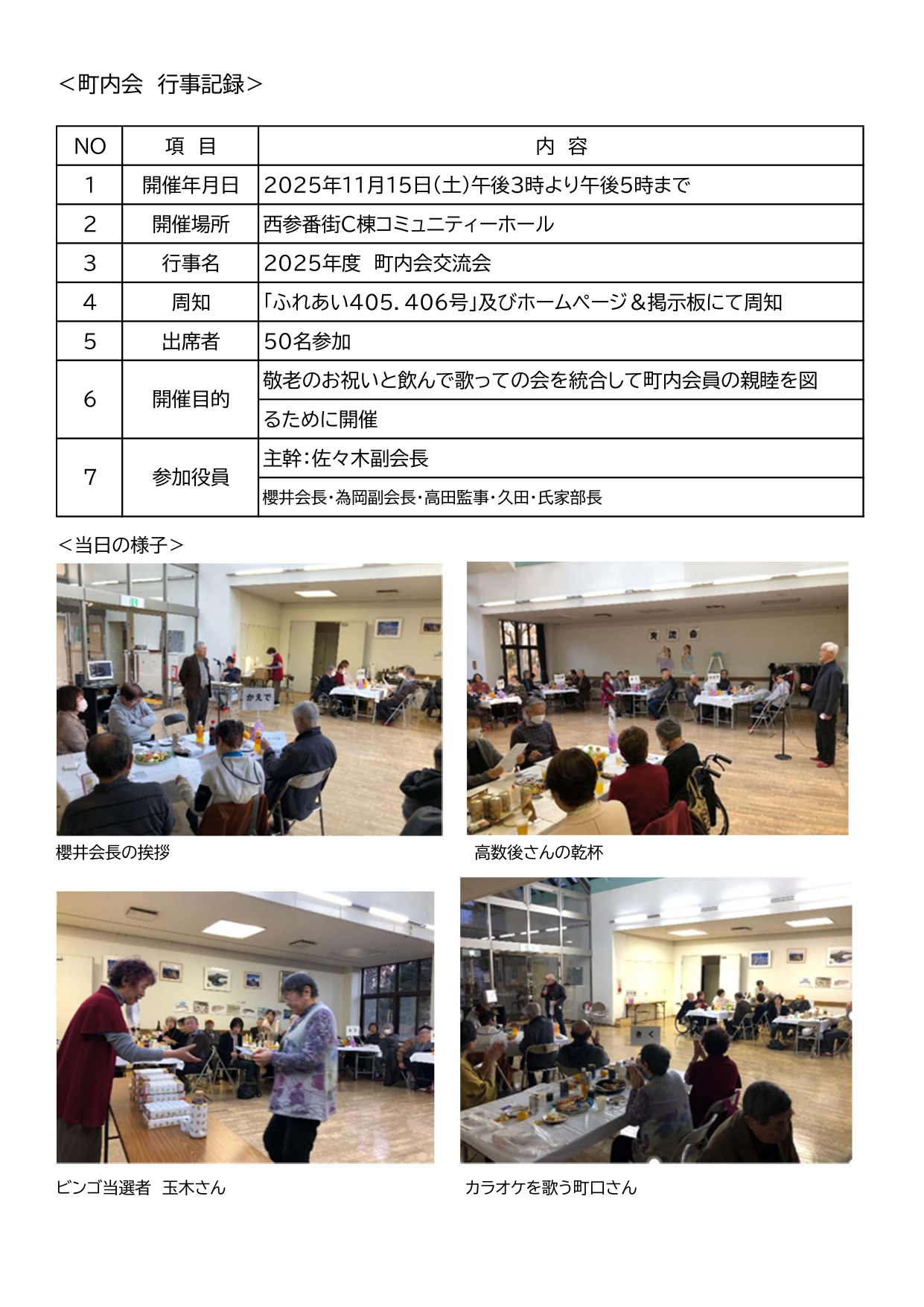 町内会会報「ふれあい」8月号
